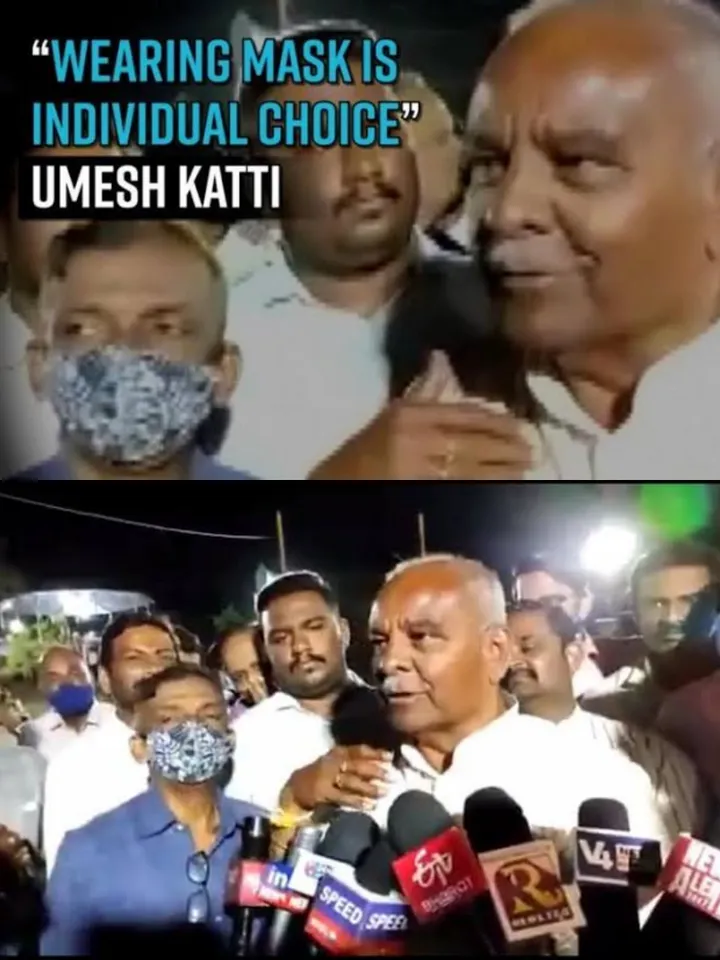 Shocking : Karnataka Minister Refuses To Wear Mask, Says PM has said it's your individual Decision :