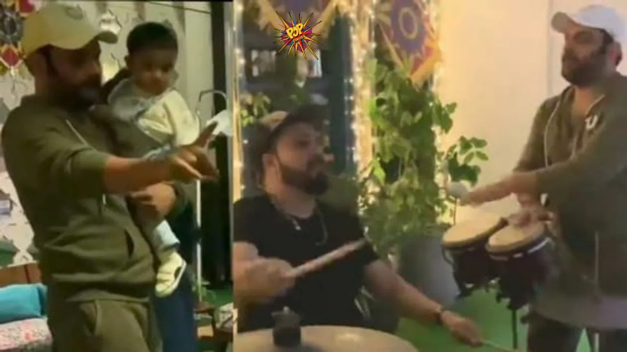 Kapil Sharma enjoys his son Trishaan's first Lohri with Mika Singh.