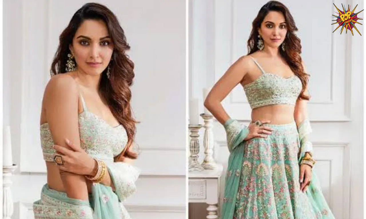 Ditch Red this karva Chauth! Kiara Advani's Rs 2 Lakh Aqua Lehenga will make you stunned! Tap to read more about this heavenly beauty & her floral dreamy attire!!