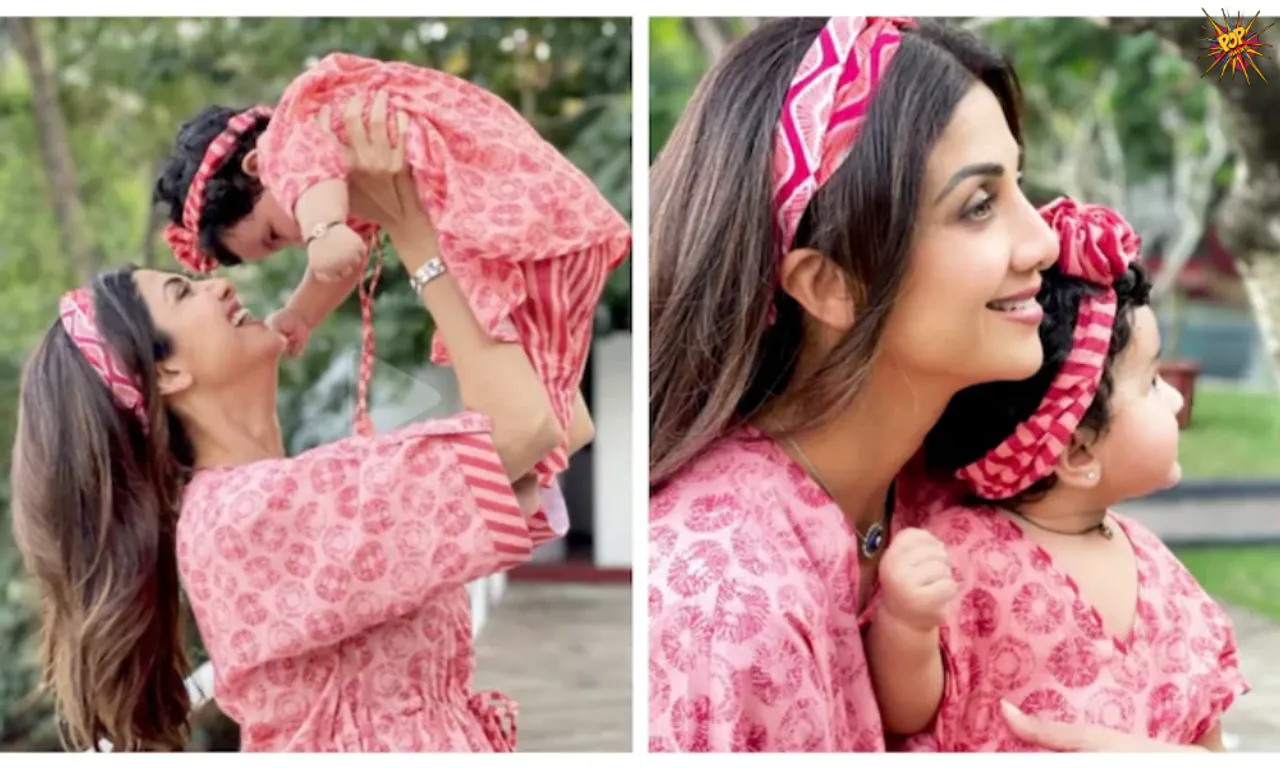 Guess the Price of Shilpa Shetty and her Daughter Samisha Setty's Twin Peach Kurta Pyjama Set