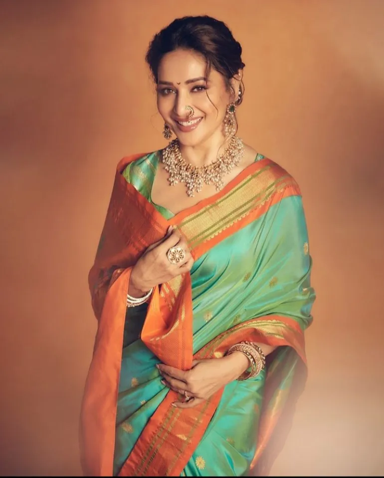 Madhuri Dixit is an Embodiment of Effortlessness and Polish In a Customary Paithani Saree Worth Rs. 35,000 as She Starts Ganesh Chaturthi Festivity