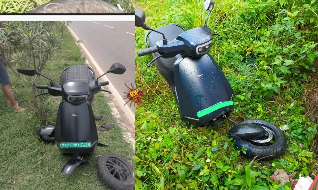 Vehicle Or Toy? Netizens Ask As Images Of Ola Electric Scooter Breaking Into Half Goes Viral! ￼