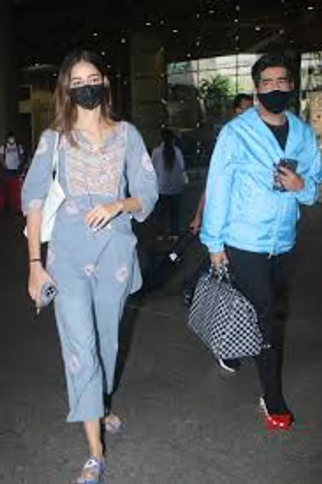 Papped! Ananya Panday and Manish Malhotra were clicked as they headed for the airport