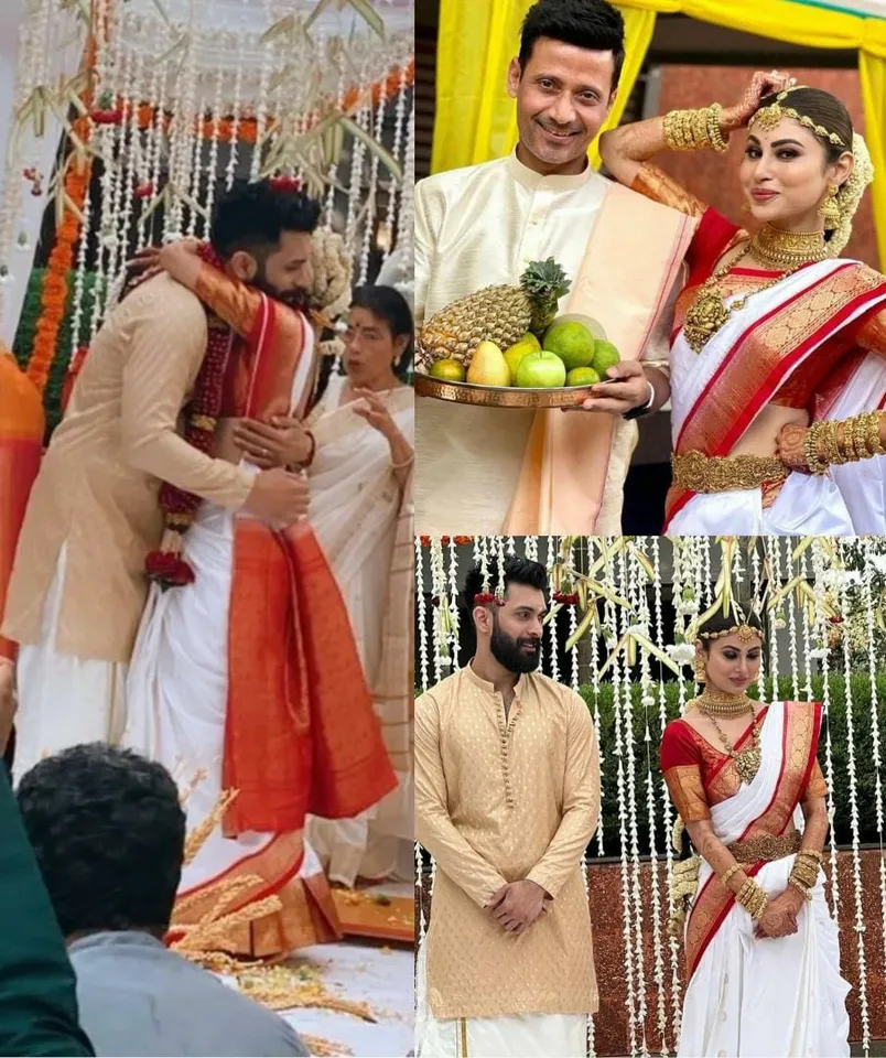 Mouni Roy and Suraj Nambiar get married in a south Indian way.