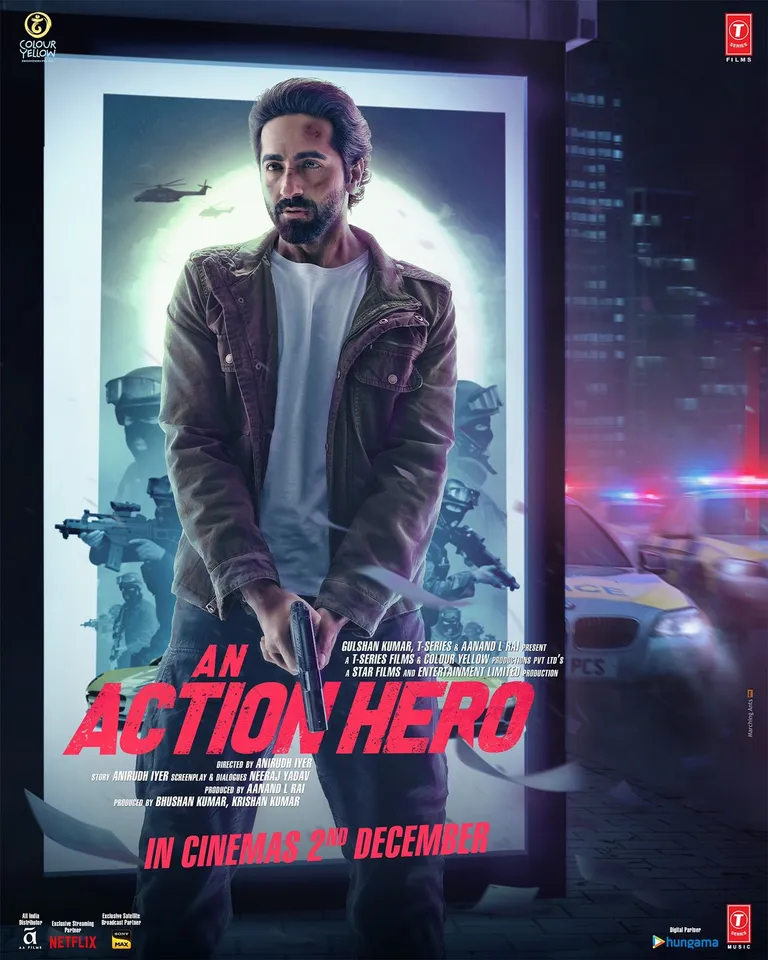 Ayushmann Khurrana's first look from 'An Action Hero' revealed! T-Series and Colour Yellow Production drop the film's official poster