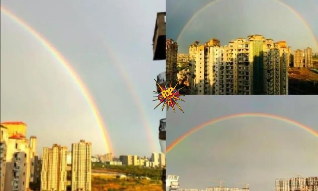 Viral pics: After the heavy Rainfall, the Double Rainbow was experienced by residents of Delhi NCR; Take a look on it!