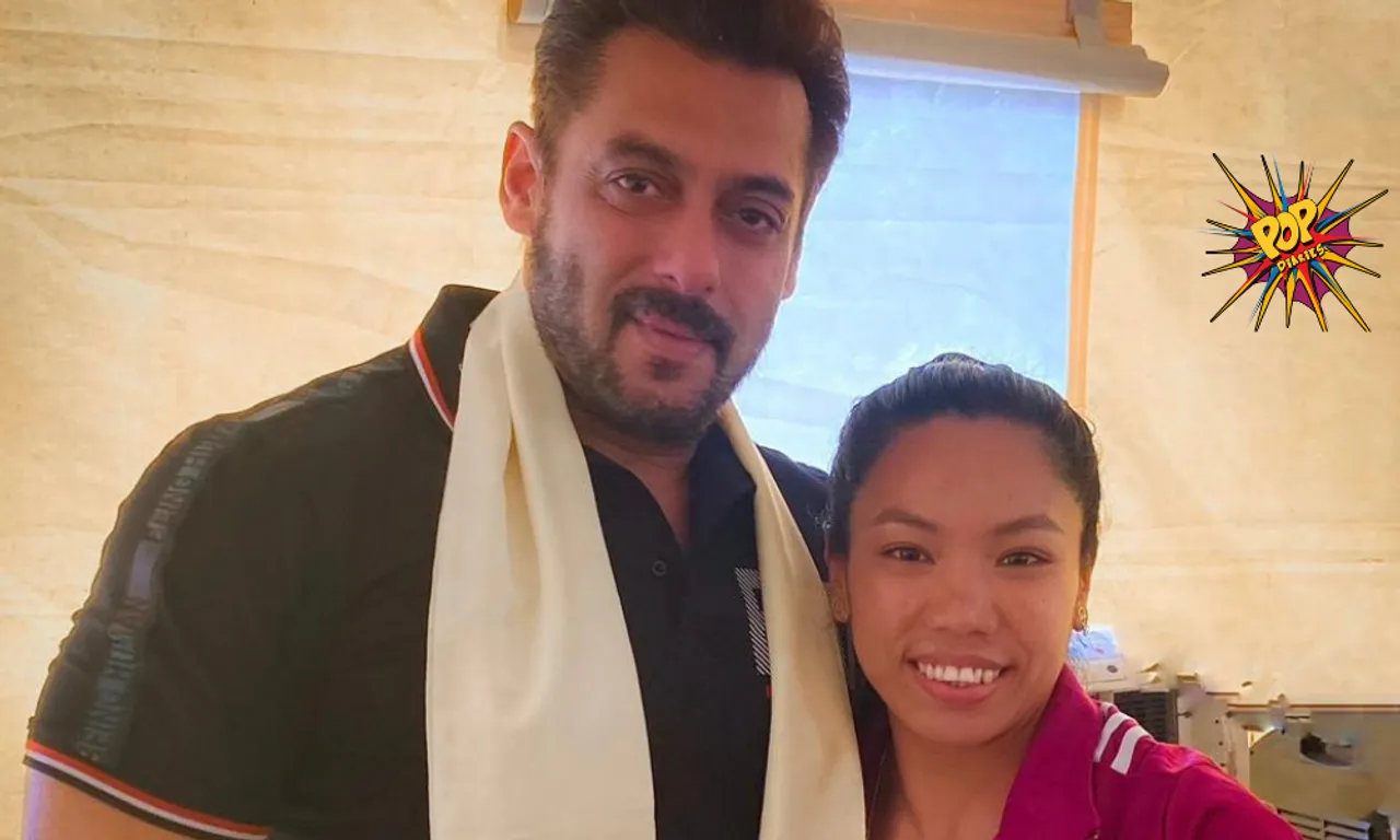 Olympics silver medalist Mirabai Chanu is all smiles as she poses with Bollywood Superstar Salman Khan.