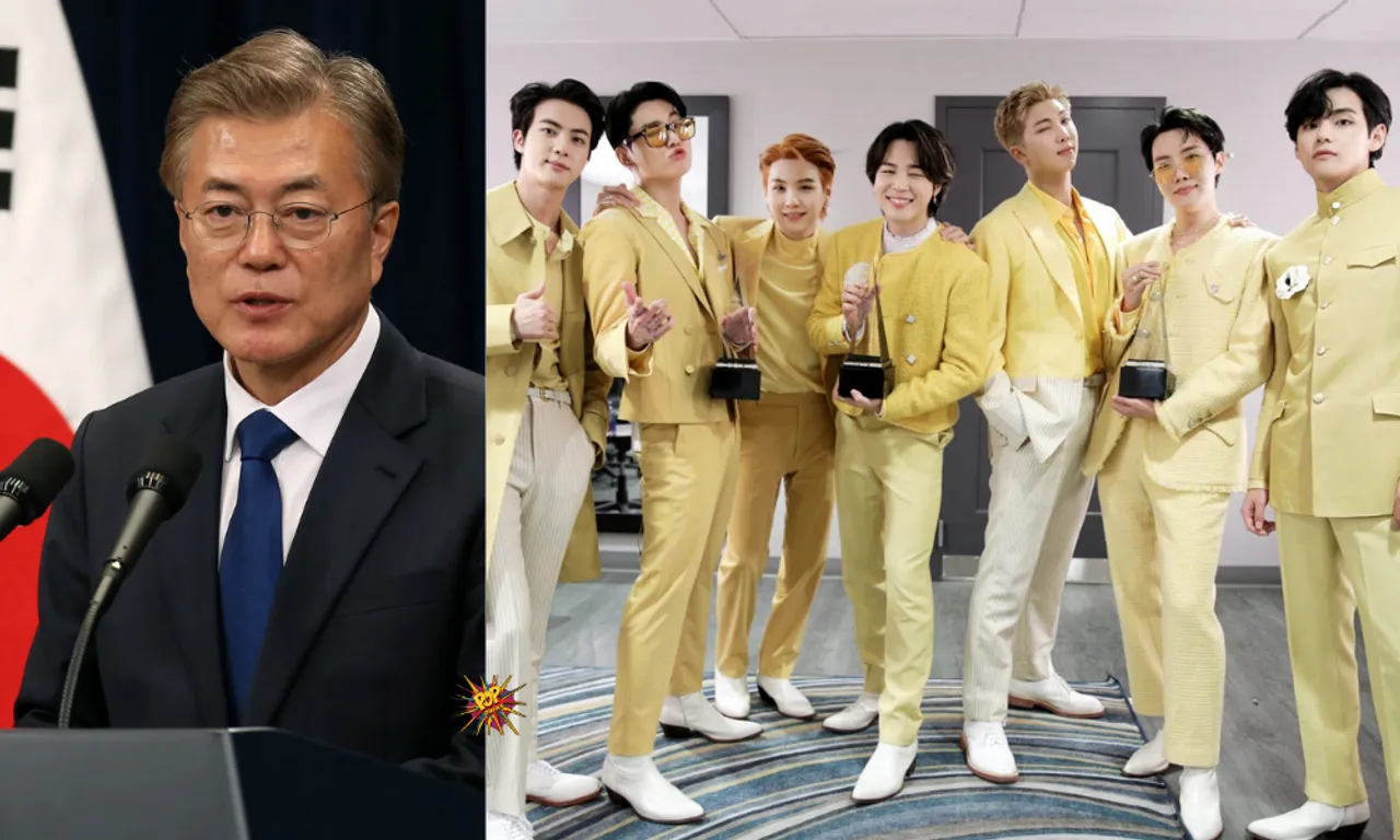 South Korean President Moon Jae In Gives Best Wishes To BTS On Their Win At The 2021 AMAs