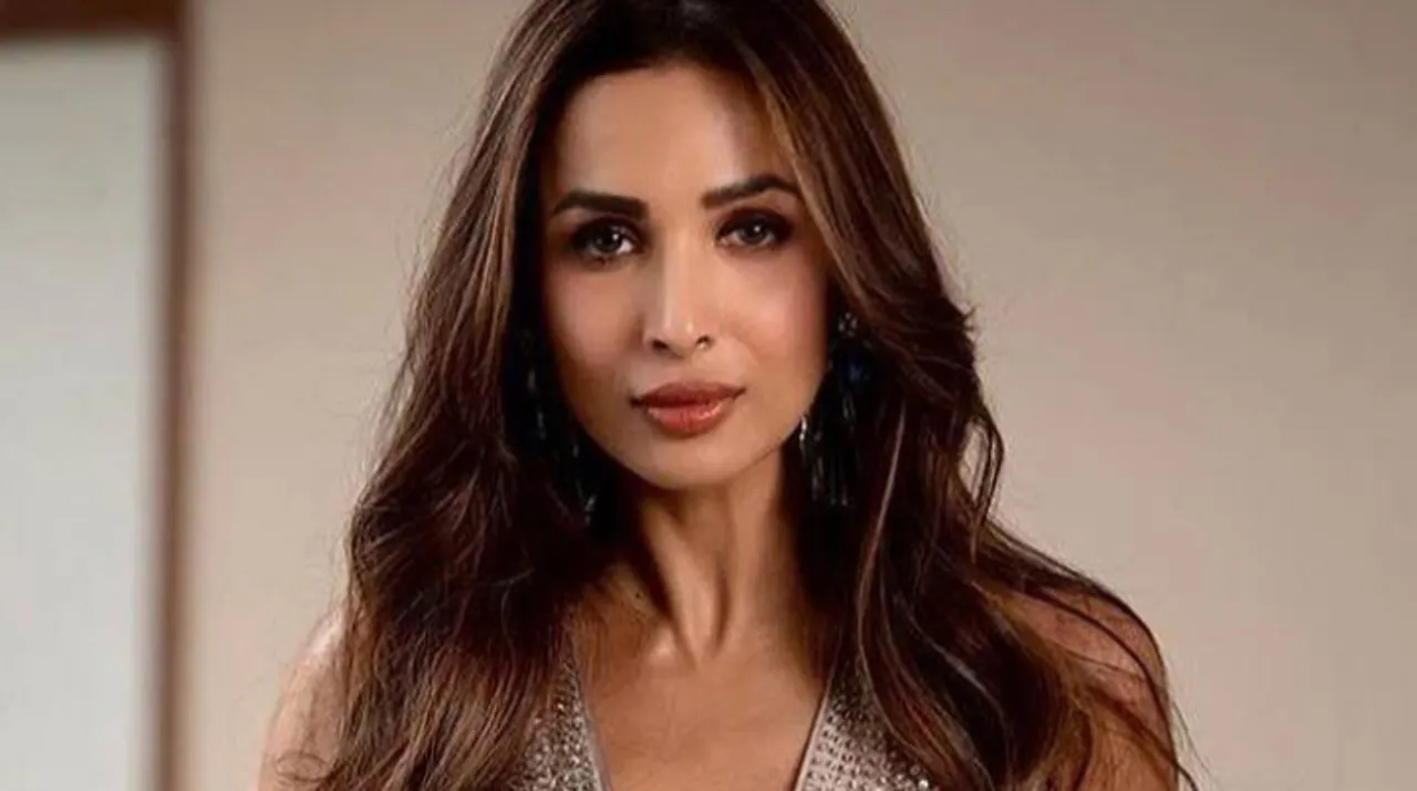 Inside Malaika Arora’s living room with a cozy sofa and red roses on her coffee table