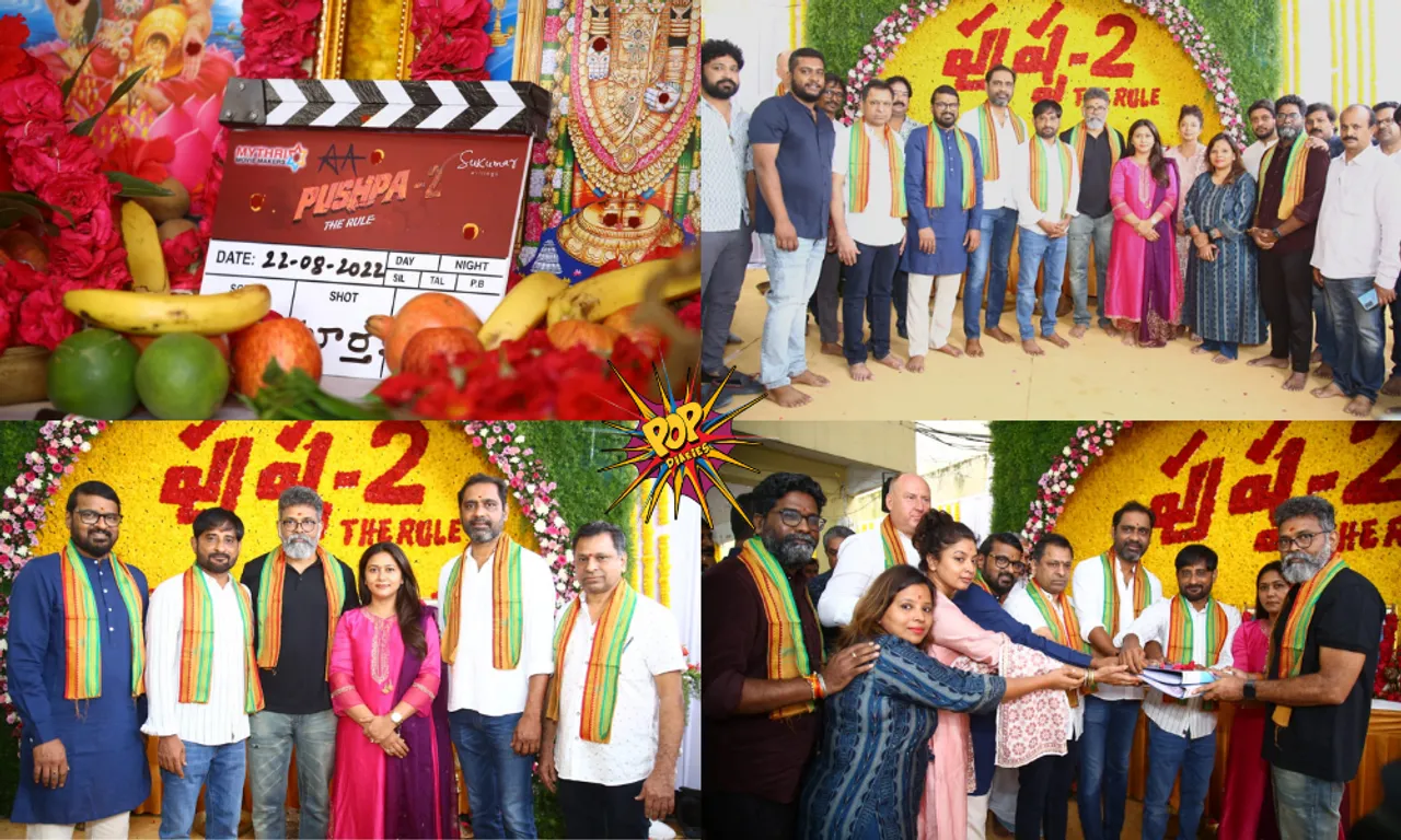 Pooja ceremony of Pushpa The Rule: Part 2 produced by Mythri Movie Makers in association with Sukumar Writings