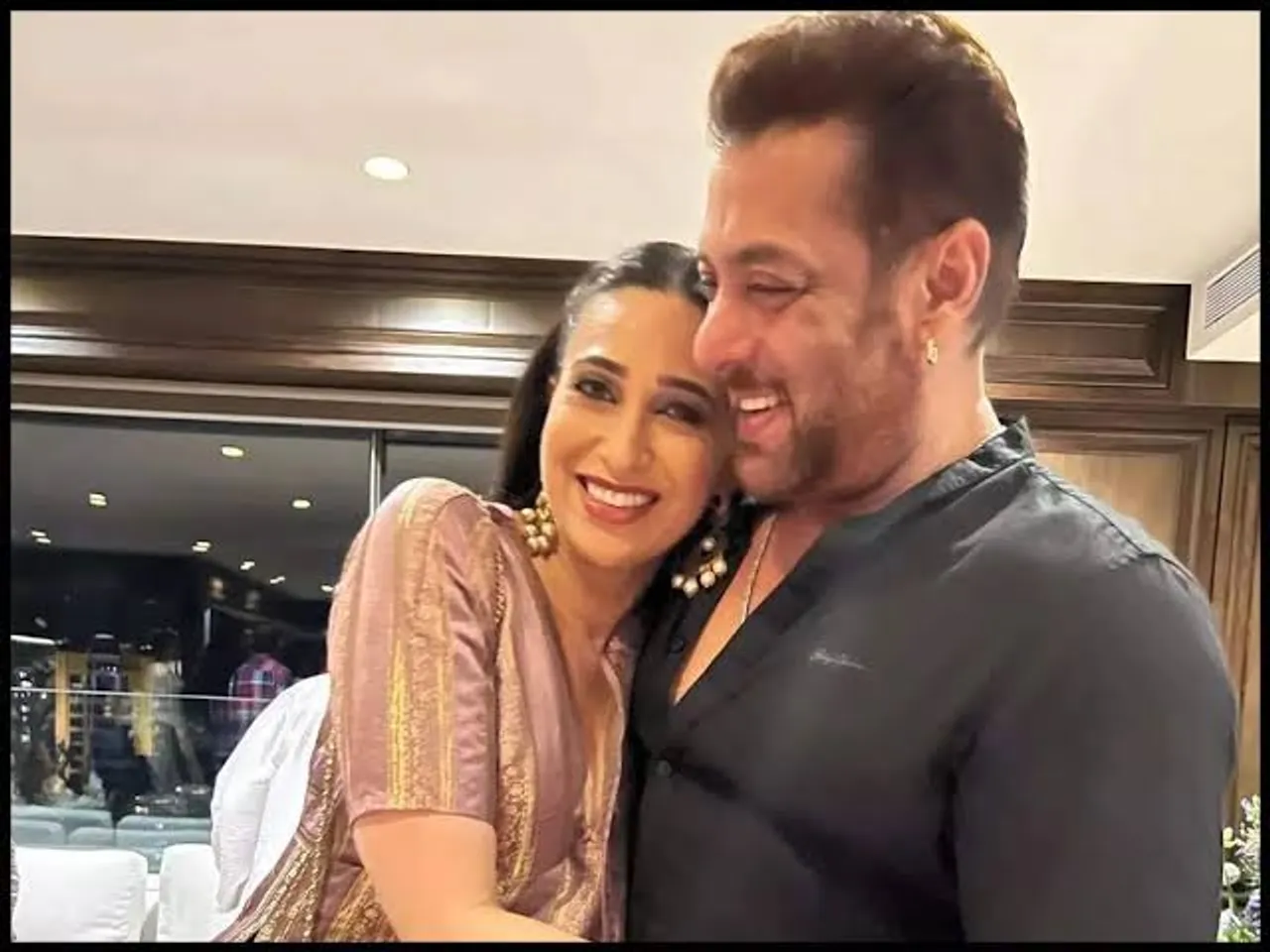 Actress Karishma Kapoor, gave a tight hug to ‘OG’ Salman Khan at the EID Party; Fans say, ‘PLEASE GET MARRIED'