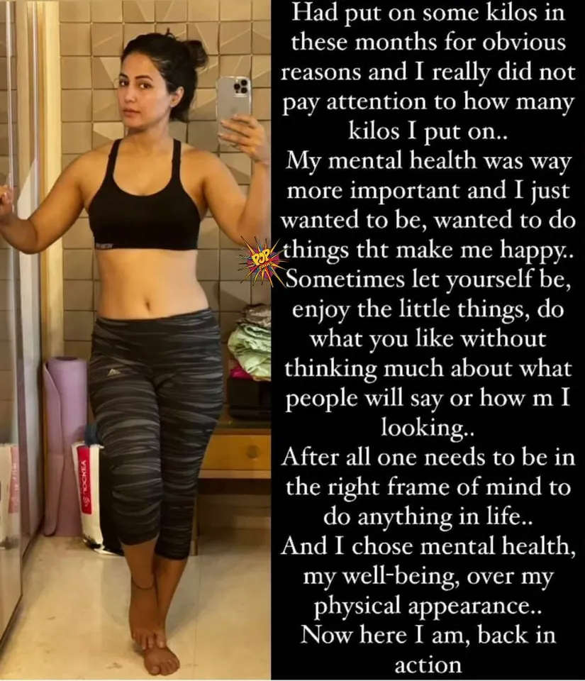 Hina Khan's 'mental health over physical appearance' post was need of an hour