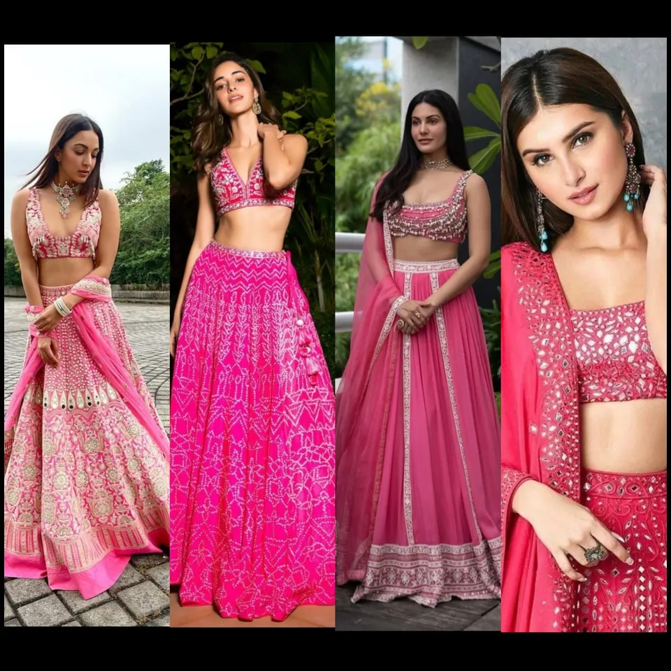 Amyra Dastur, Kiara Advani, Ananya Pandey and Tara Sutaria. B-Town actresses surely love pink in their Indian outfits!