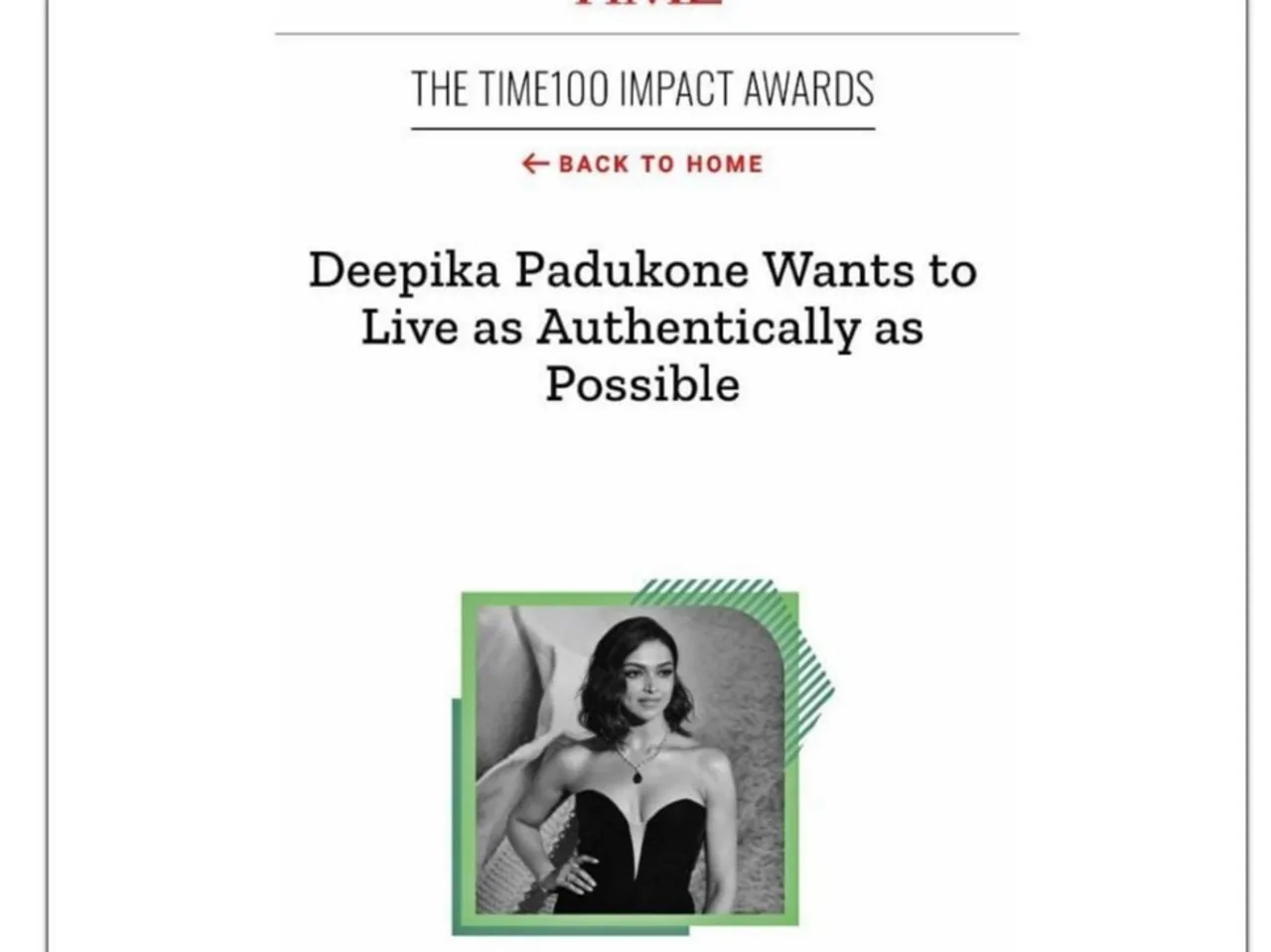 Deepika Padukone conferred with the TIME100 Impact Award!