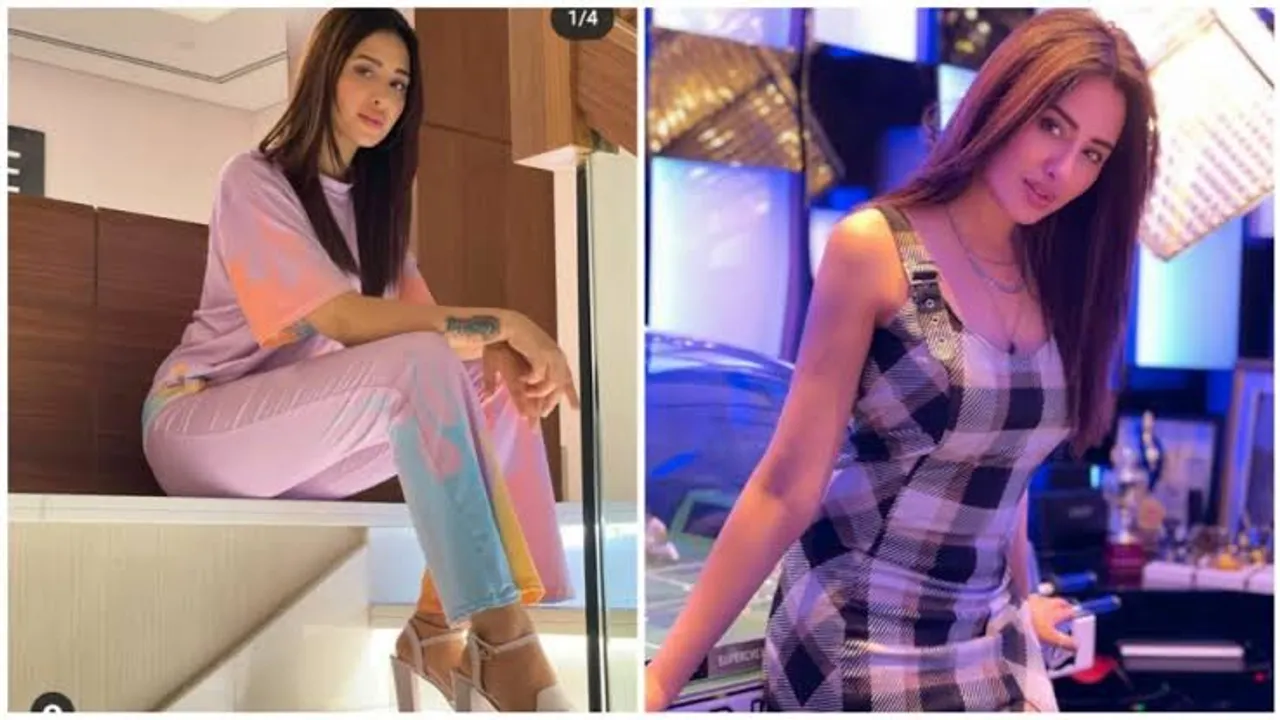 Mahira Sharma hits 4 million followers on Instagram, drops a sultry picture in red thigh slit gown, Paras Chhabra calls her 'Mirchi'
