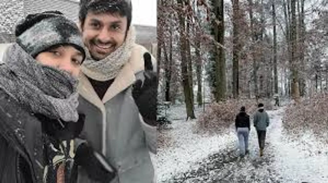 Ira Khan poses with Boyfriend Nupur Shikhare in the snow, fan asks if they are doing Aamir Khan's new film "Berfarosh" !