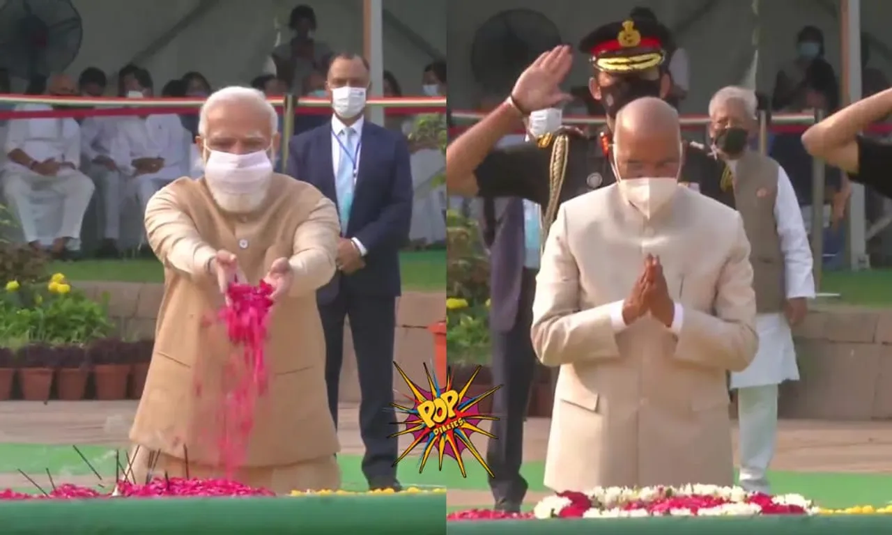 PM Modi with Other Political Leaders Pays Tribute to Mahatma Gandhi & Lal Bahadur Shastri