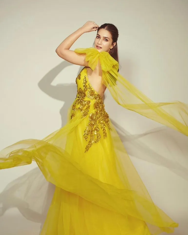 Kriti Sanon looks like a ray of sunshine in yellow gown by Bennu Sehgall !