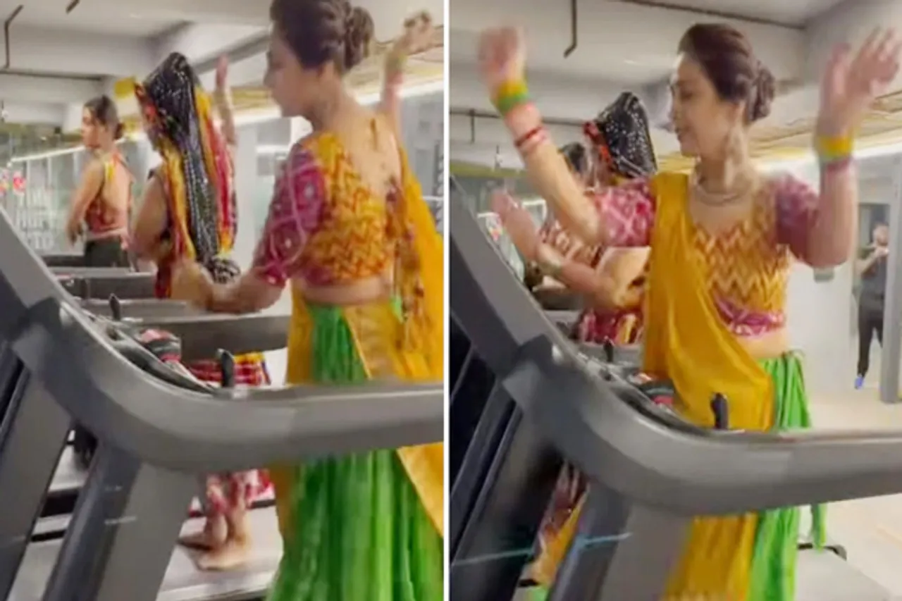 Women Doing the Garba on Treadmill, Video goes viral Netizens call it dangerous.