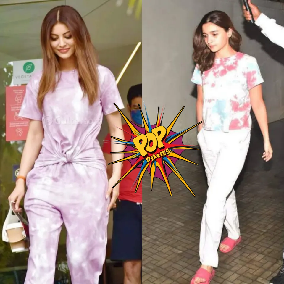 <em>Urvashi Rautela taking tie-dye fashion to the next level with Alia Bhatt</em>