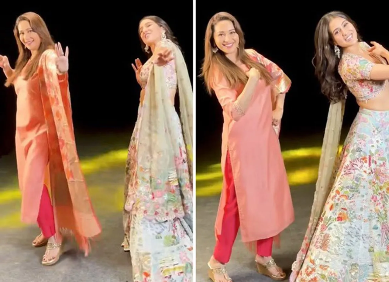 Sara Ali Khan feels chakachak dancing with her inspiration, Madhuri Dixit !
