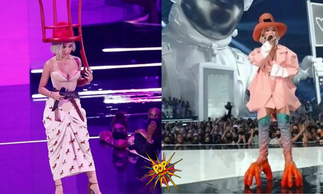 VMA 2021 Chair Hat to Chicken Feet boot Looks : Goes VIRAL