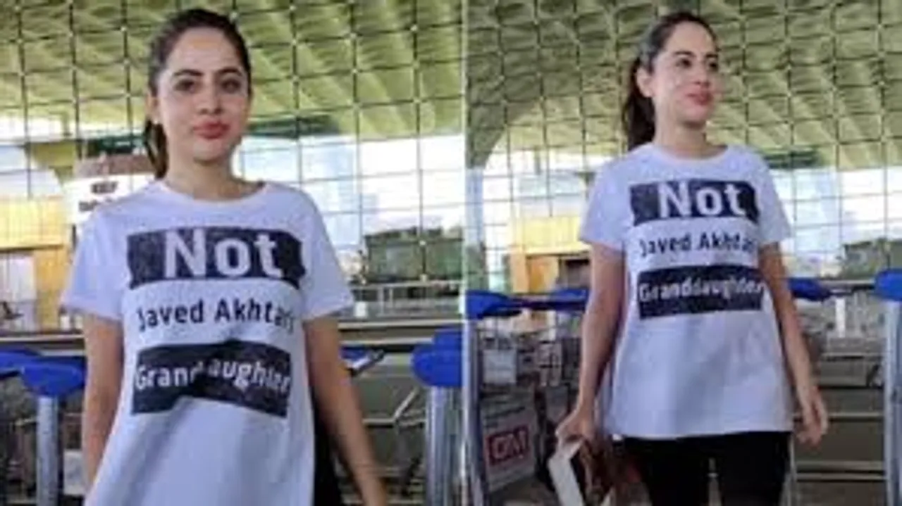 Urfi Javed wears t-shirt that reads ‘Not Javed Akhtar's granddaughter' to the airport. Watch