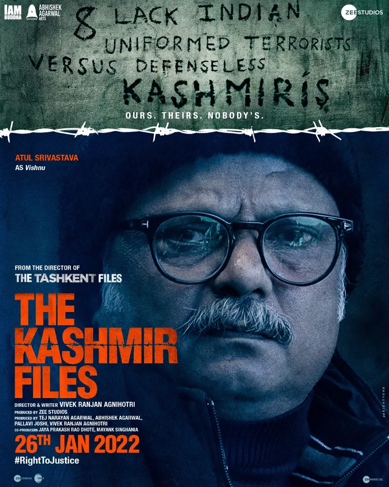Atul Srivastava as Bureau Chief of Kashmir – Vishnu Ram insists ‘it’s a war of narratives’ in the motion poster of ‘The Kashmir Files’!