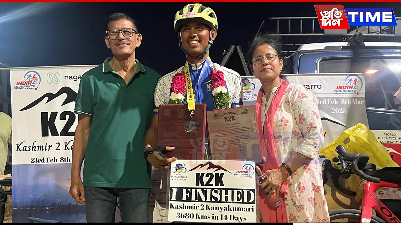 Assam Cyclist Ripunjay Gogoi Completes Epic K2K Challenge, Covers 3,680 km
