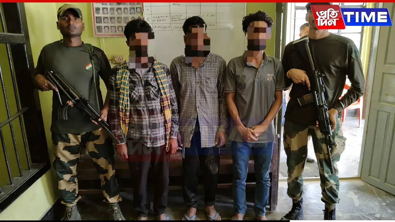BSF Meghalaya Apprehends Three Bangladeshi Nationals Near Indo-Bangladesh Border