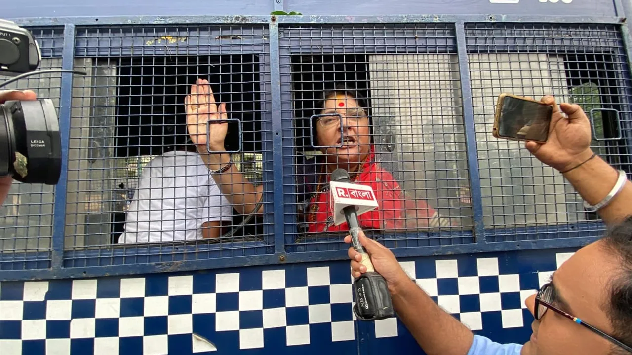 West Bengal BJP Leaders Stage Protest Over Alleged Scams by TMC, Detained