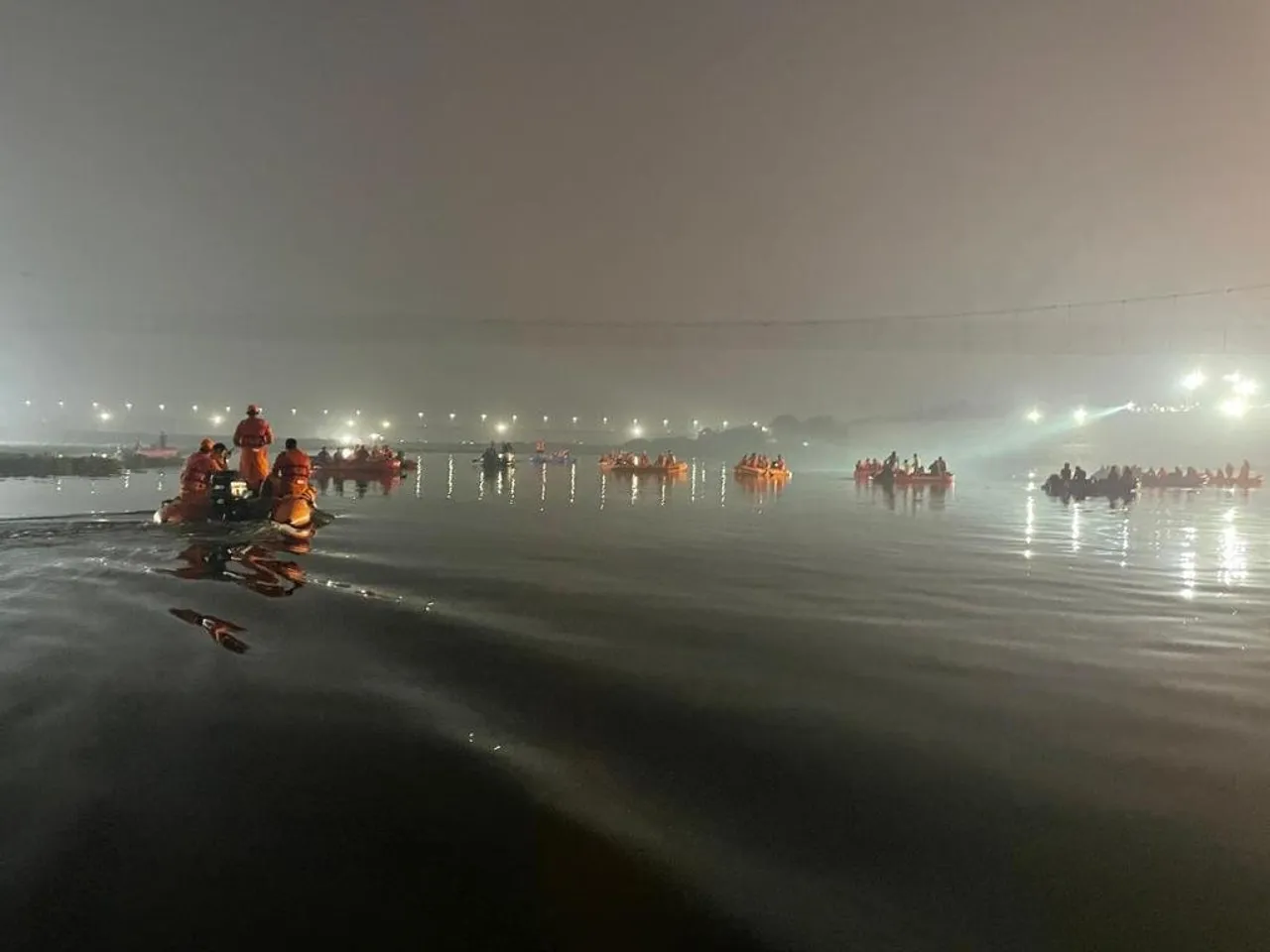 Morbi Cable Bridge Collapse: Over 100 Dead, Search Ops Underway