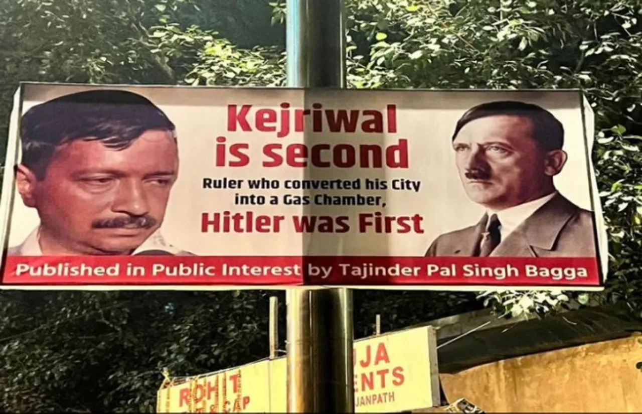 Delhi: BJP Leader Puts Up Poster Comparing Kejriwal To Hitler