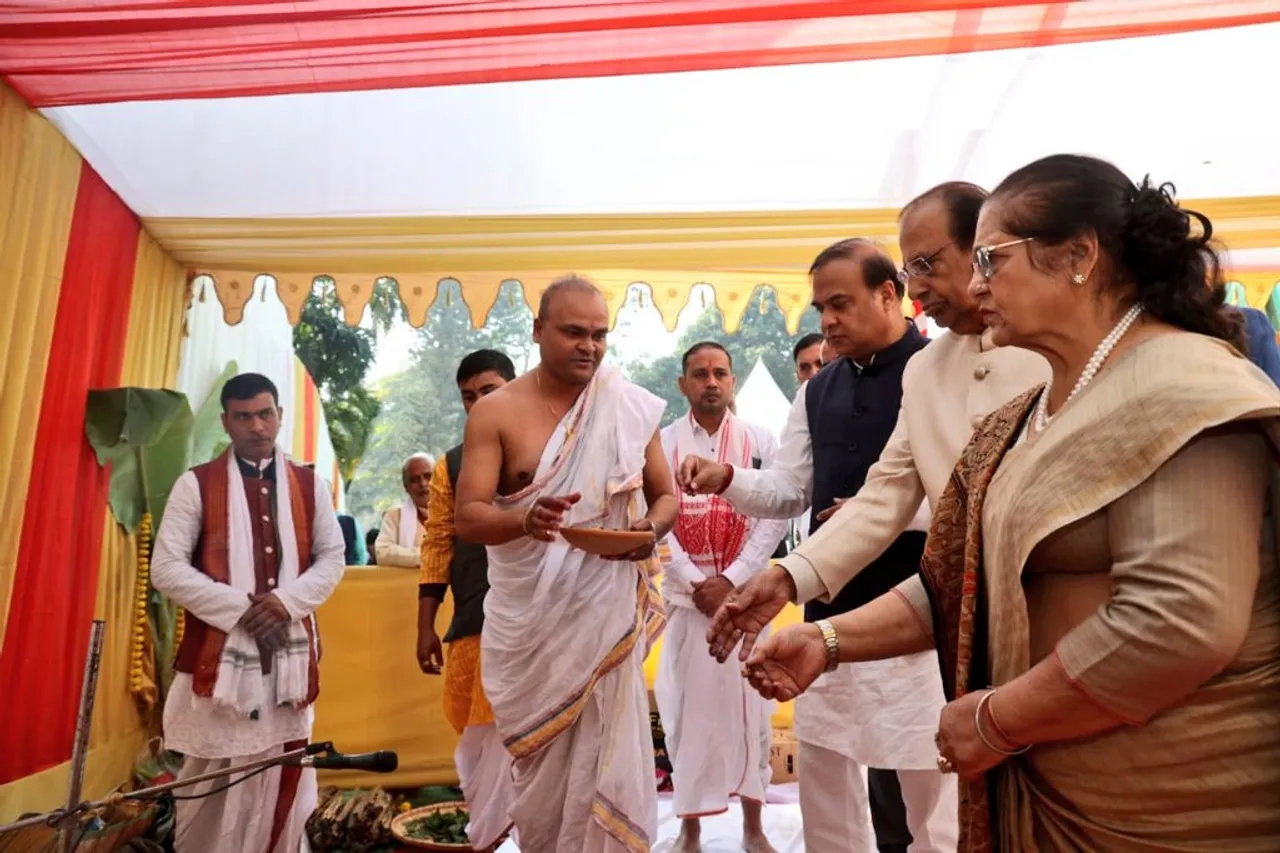 Assam CM Lays Foundation Stone of New Raj Bhawan at Kharghuli