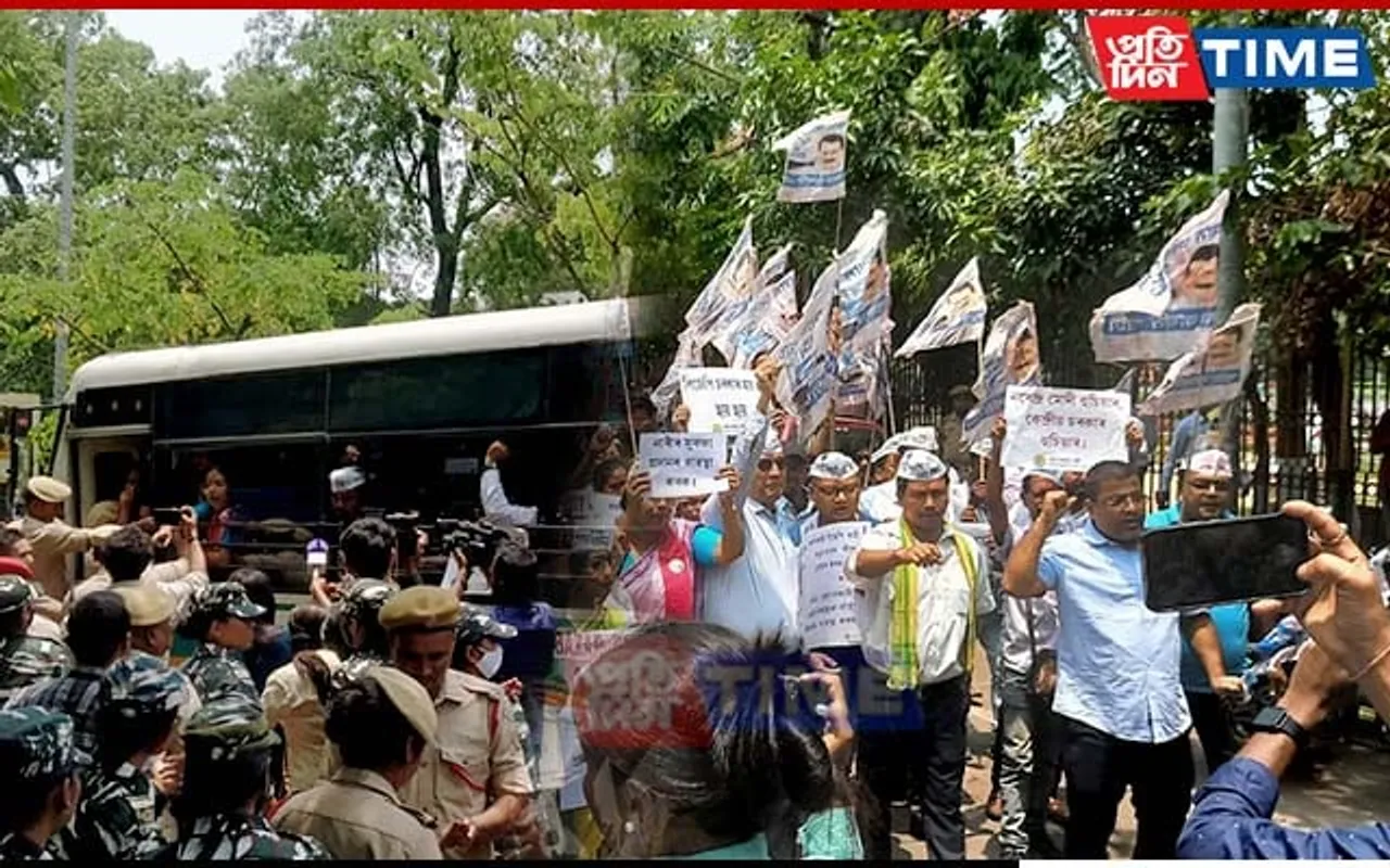 Guwahati Police Drag AAP Assam Workers into Buses Amid Protest