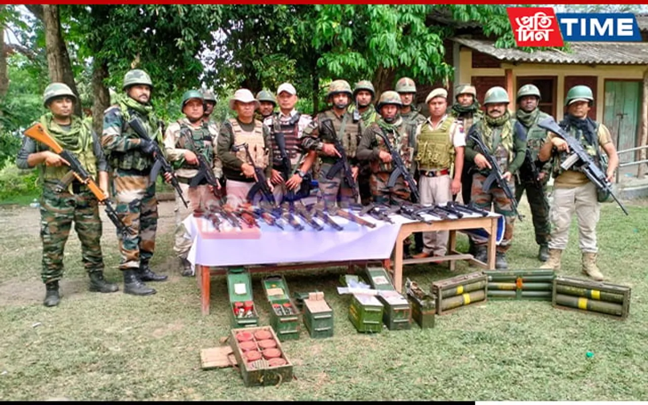Security Forces Recover Huge Quantity of Arms & Ammunition in Manipur