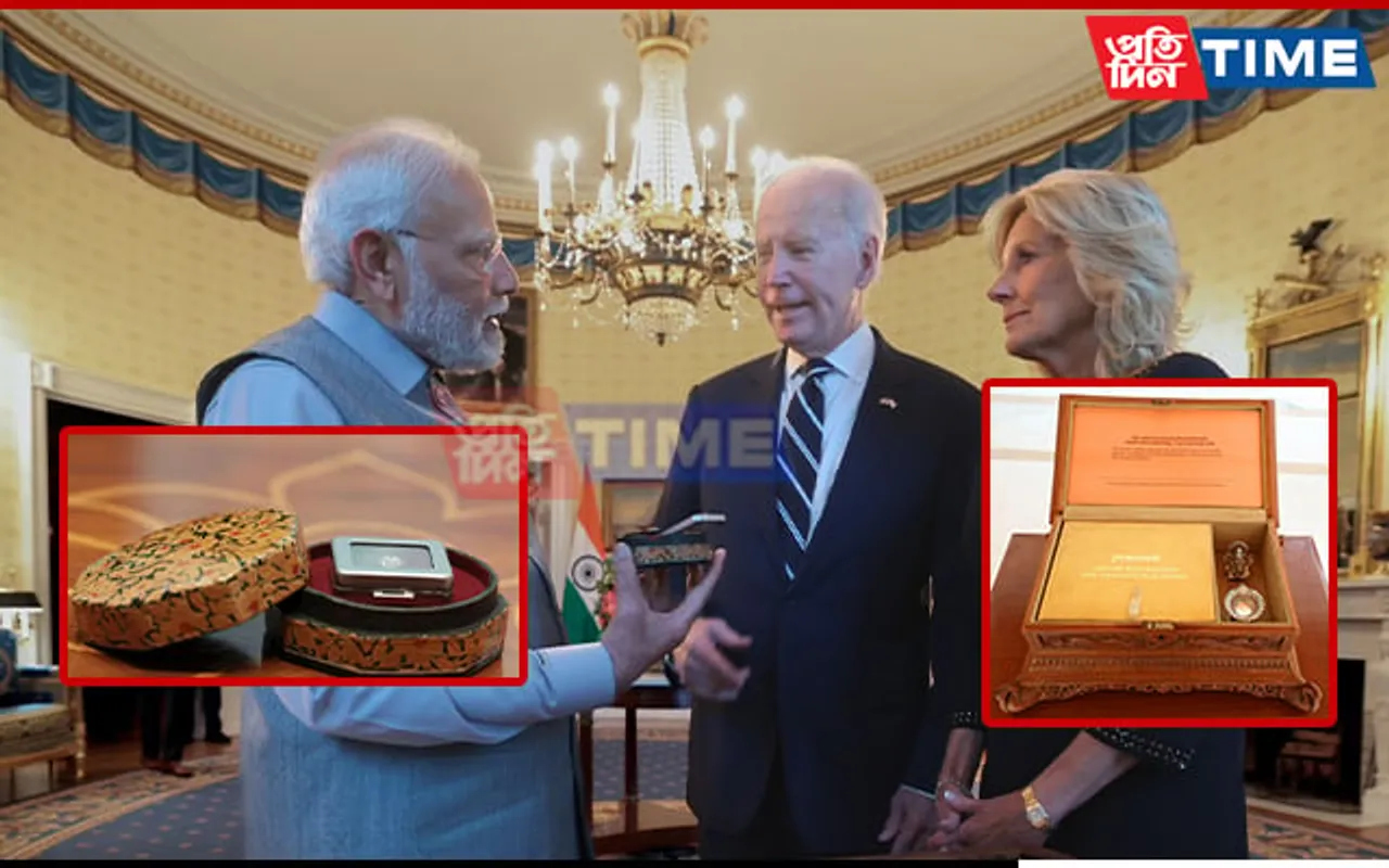 PM Modi Exchanges Unique Gifts With US Prez Biden, First Lady