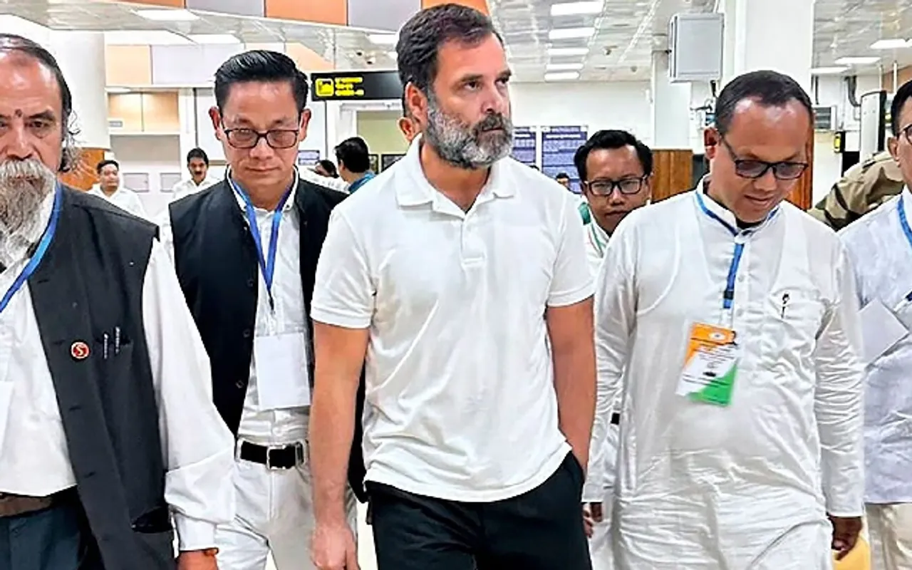 Locals Stage Protest As Police Stop Rahul Gandhi’s Convoy in Manipur