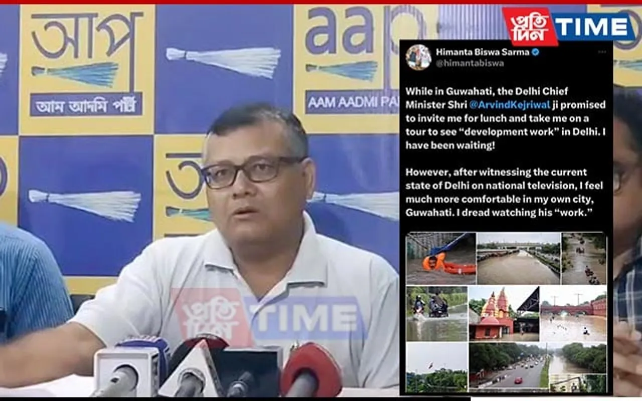 AAP Slams Assam CM Over Deleted Tweet on Delhi Floods