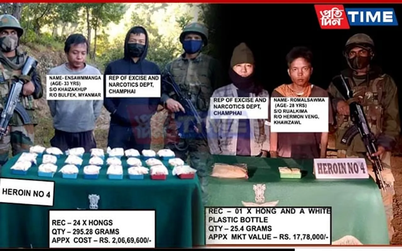 Number 4 Heroin Worth Over 19 Cr Seized in Two Separate Ops in Mizoram