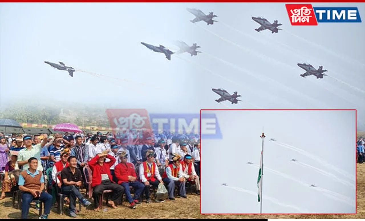 IAF's Surya Kiran Aerobatic Team Stuns Itanagar with Thrilling Air Show