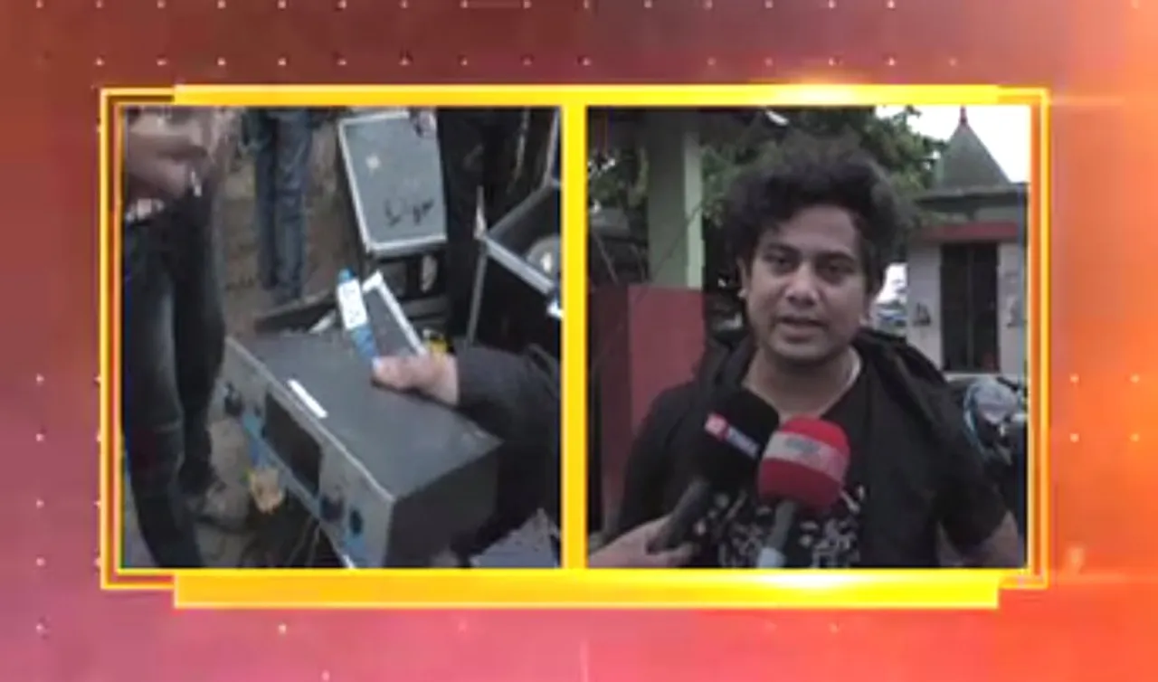 Committee misbehaves with Neel Akash during a show at Changsari