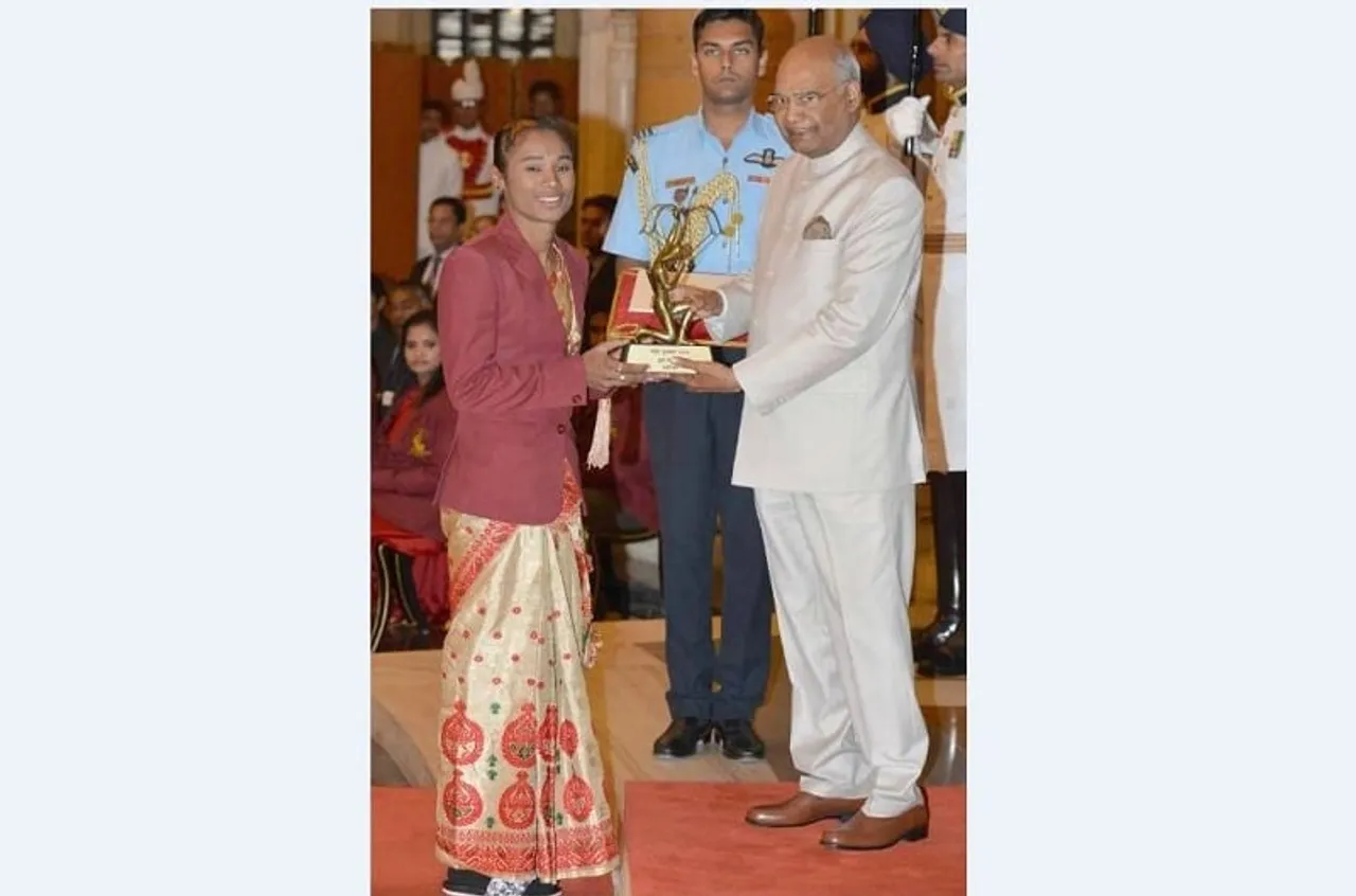 Hima accepts Arjuna Award
