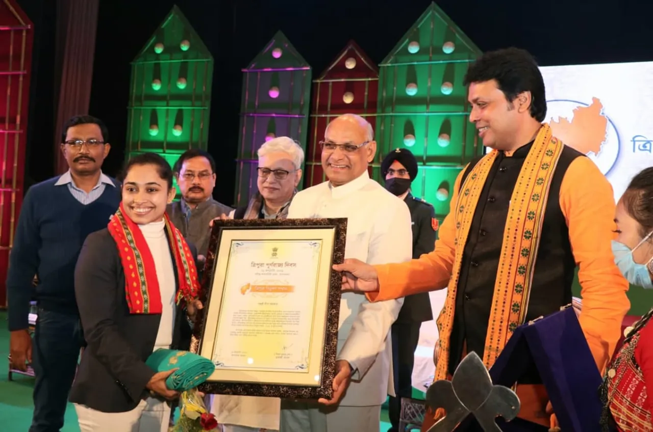 Dipa Karmakar Receives Tripura Bibhusan Award