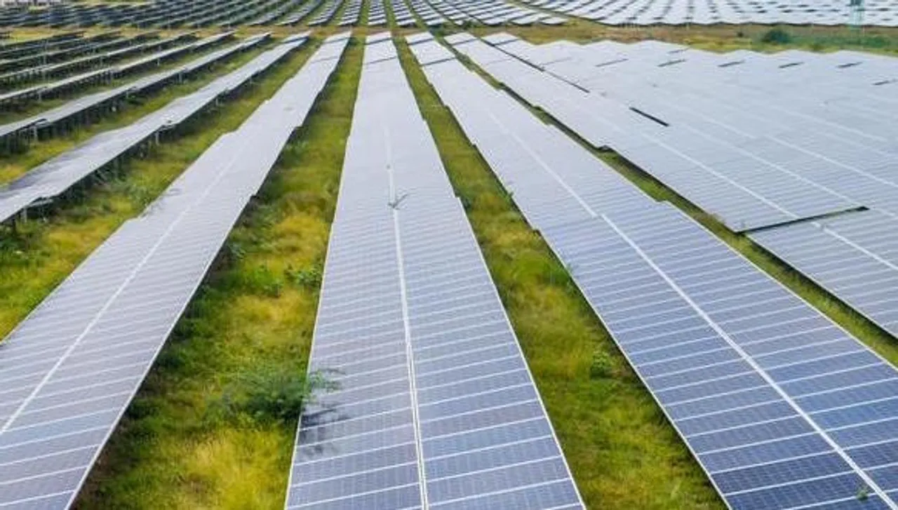 A solar park in India
