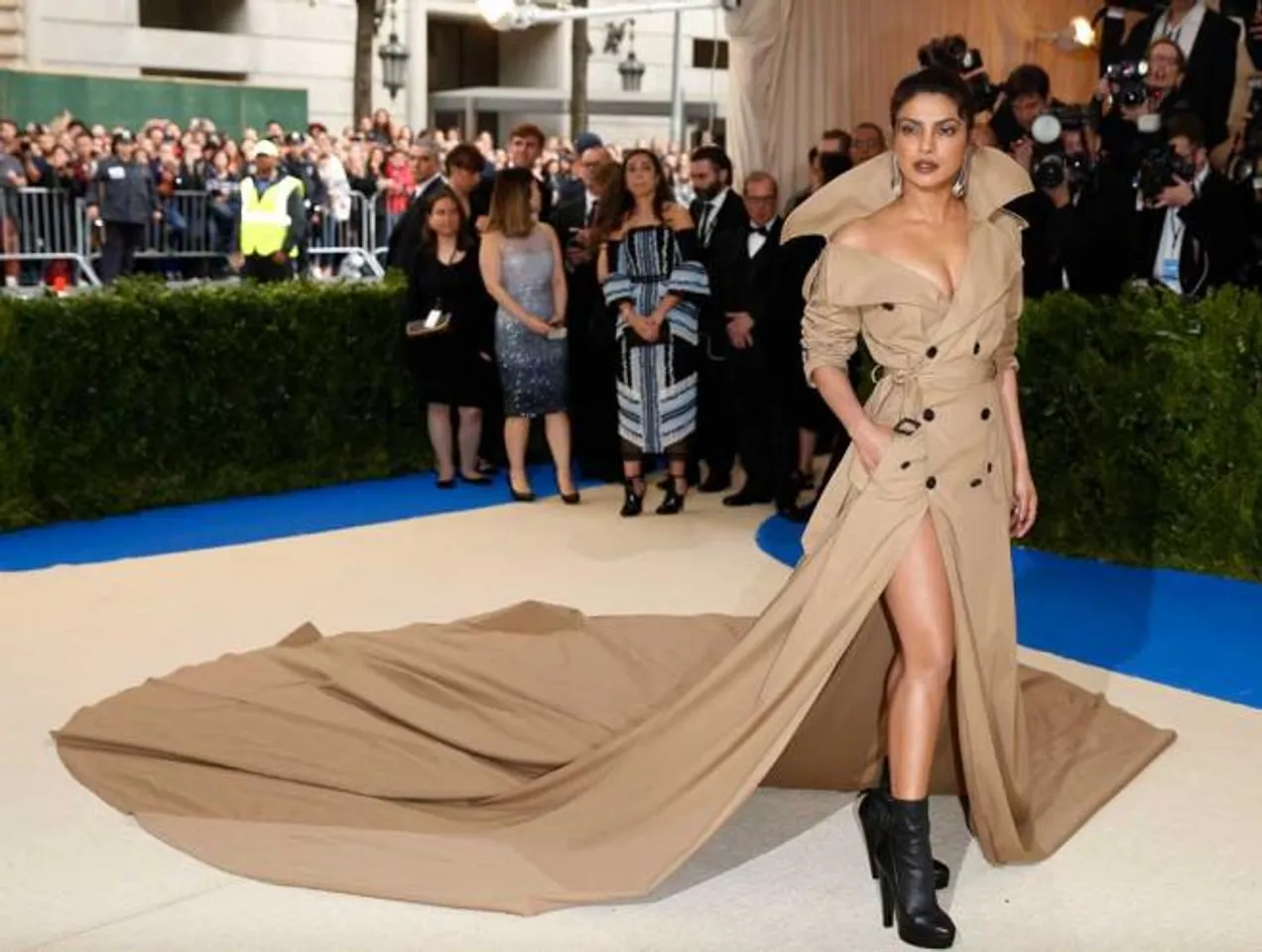 Priyanka debuts at Met Gala in edgy trench coat gown