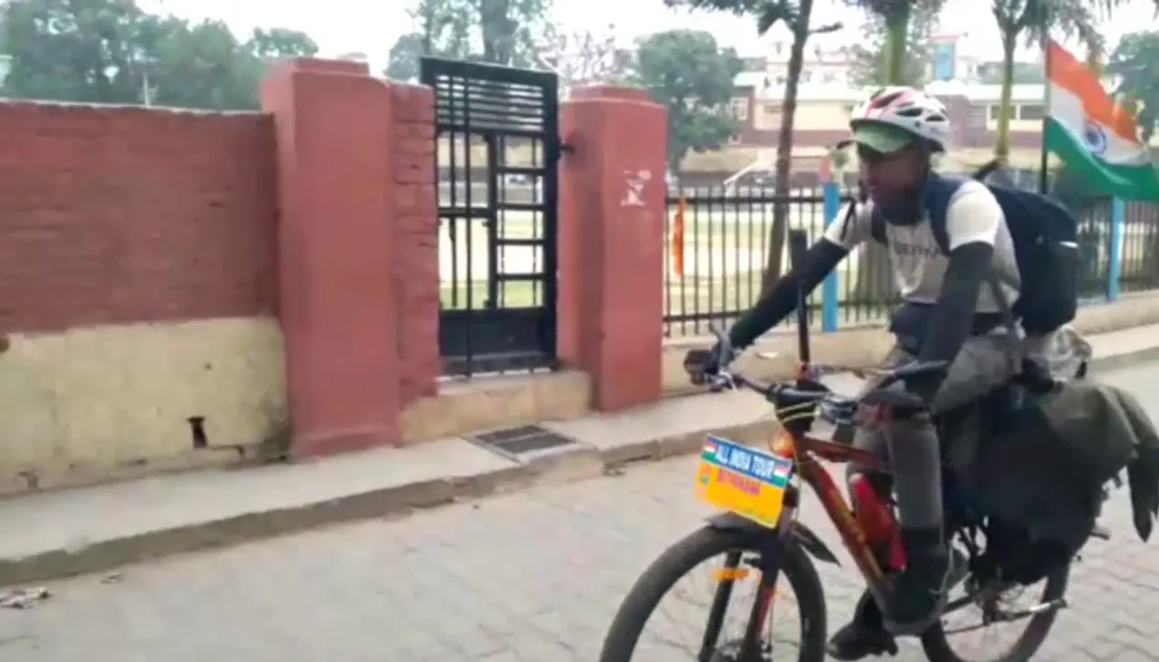साइकिल से भारत भ्रमण पर निकला त्रिपुरा का युवक पहुंचा हिमाचल, खास है मकसद