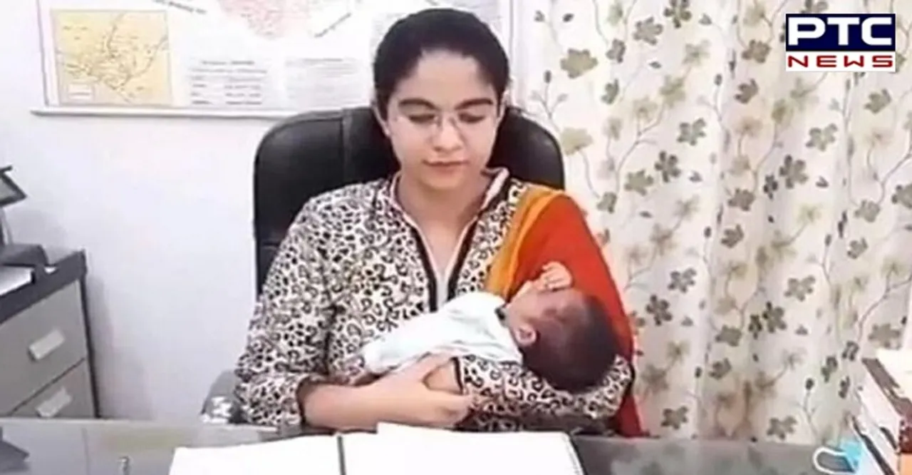 Ghaziabad: IAS Soumya Pandey resumes office; carries her 22-day-old baby to work