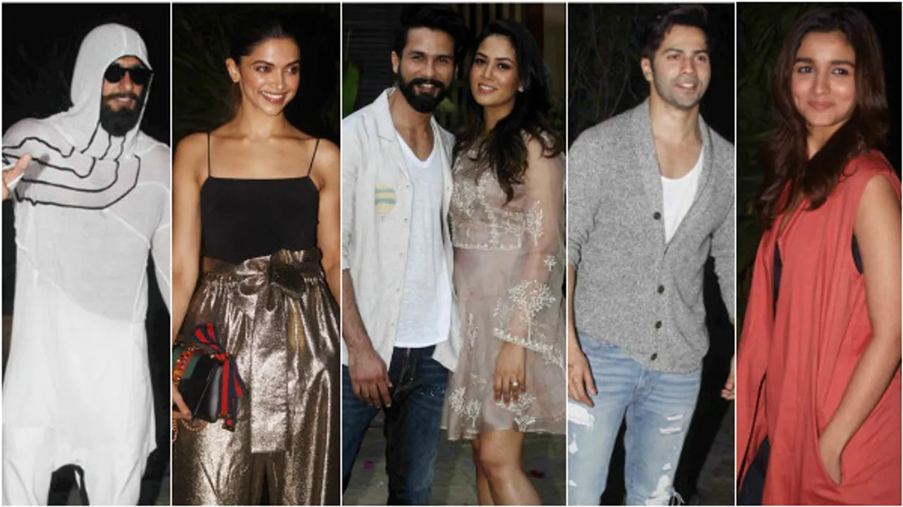 Ranveer, Deepika, Alia attend Shahid's pre birthday party