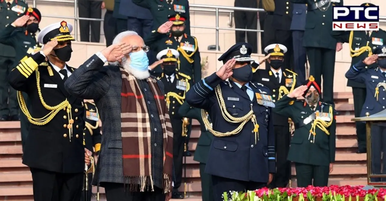 PM Narendra Modi pays tribute at National War Memorial on Vijay Diwas